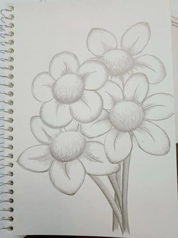 Desenho para Desenhar Bonito de Flores Simples