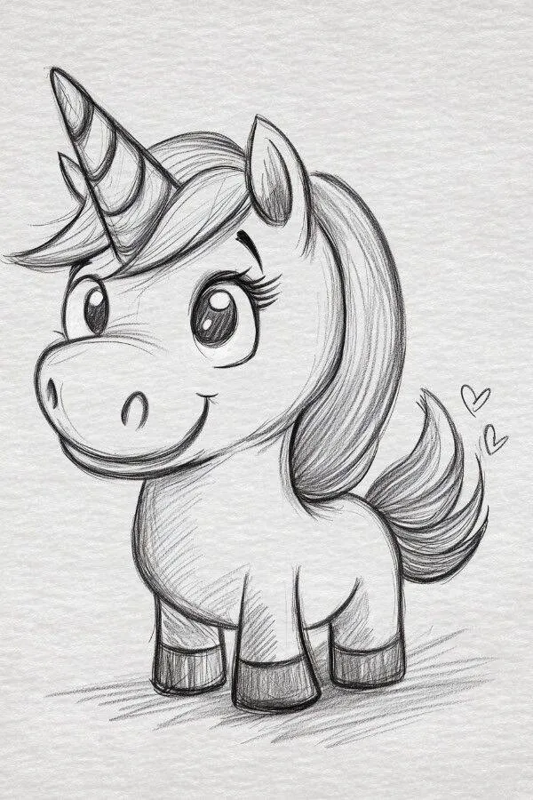 Desenho para Desenhar de um Unicórnio Fofo e Divertido