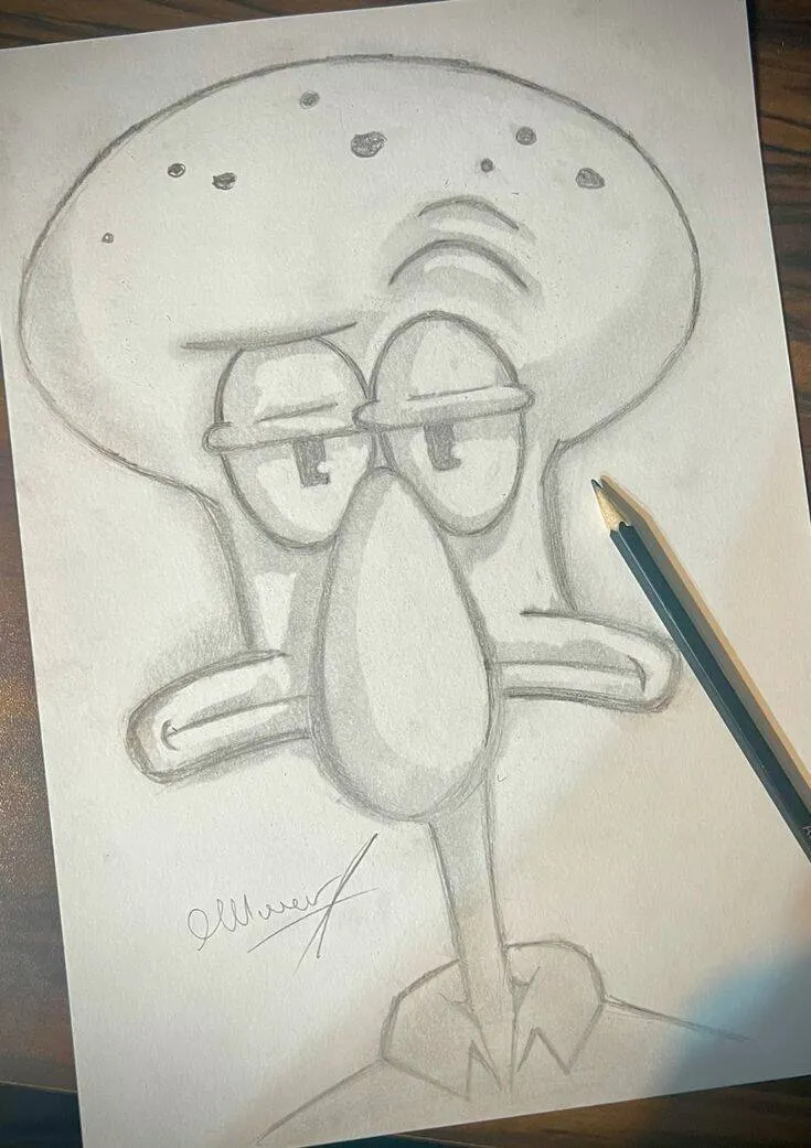Funny Squidward Drawing to Draw