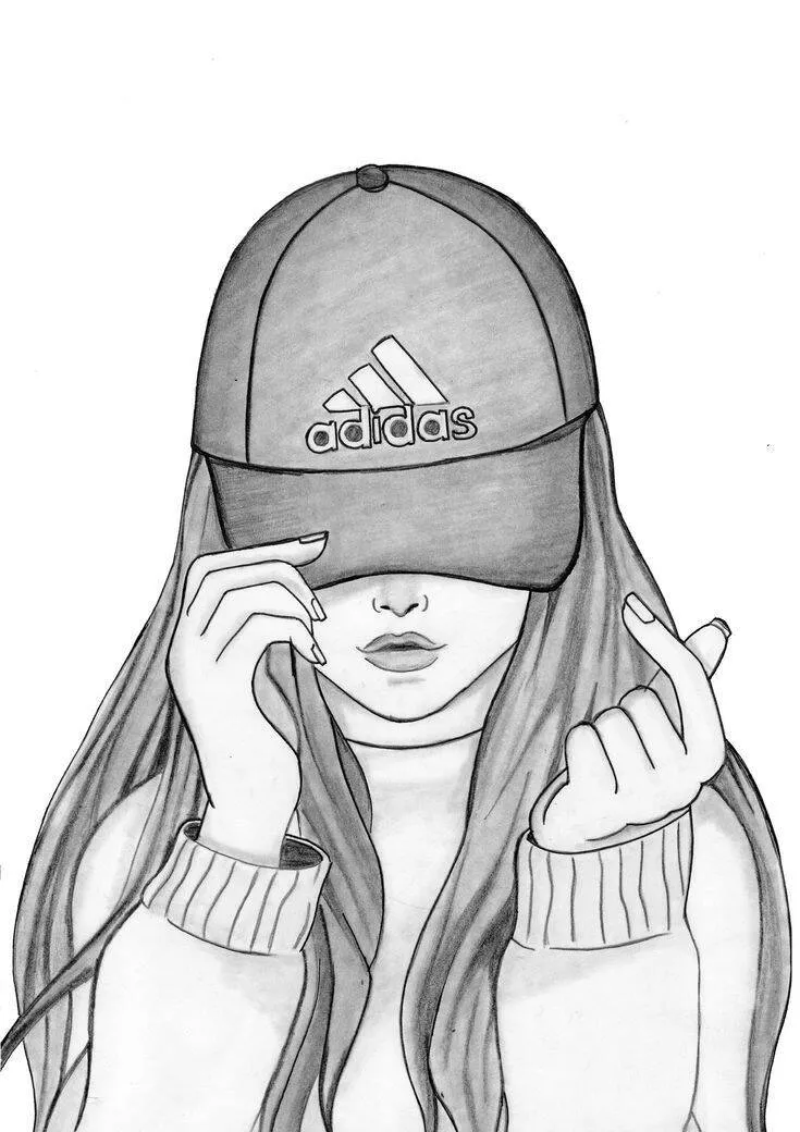 Drawing to Draw a Stylish Girl with a Cap