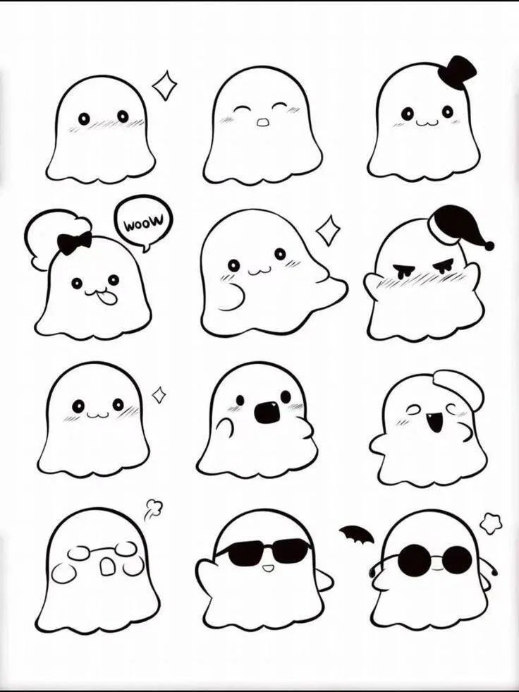 Desenho para Desenhar de Fantasminhas Divertidos