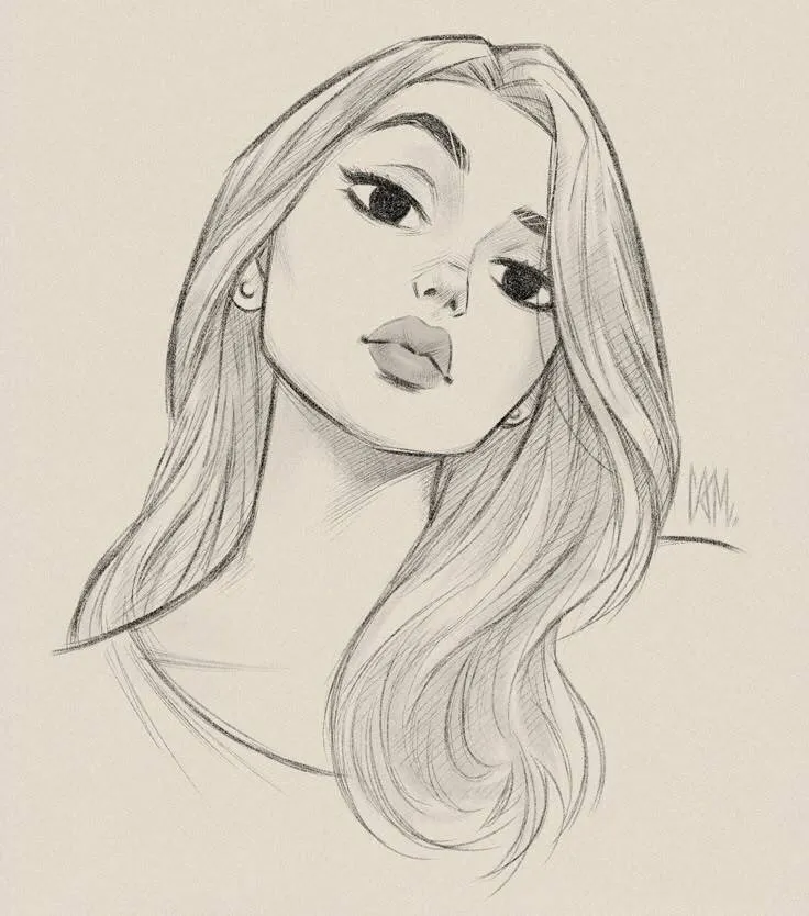 Desenho para Desenhar Bonito de uma Menina Elegante