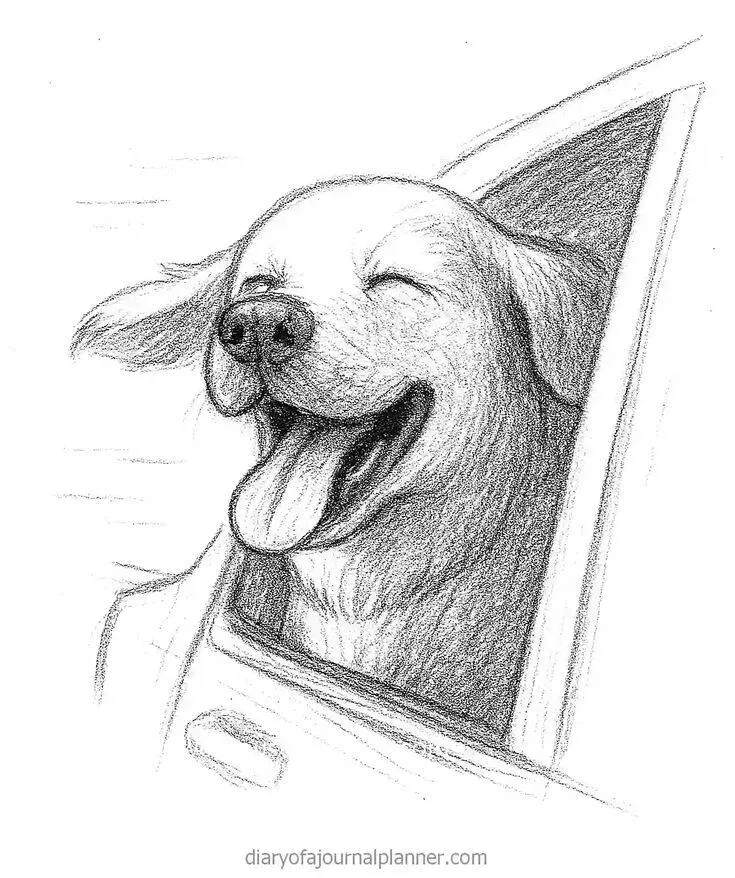 Desenho para Desenhar de um Cachorrinho Feliz
