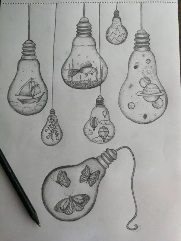 Drawing to Draw Creative Lamps with Magical Scenarios