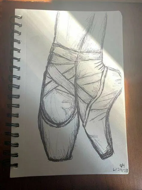 Drawing to Draw Beautiful Ballet Shoes