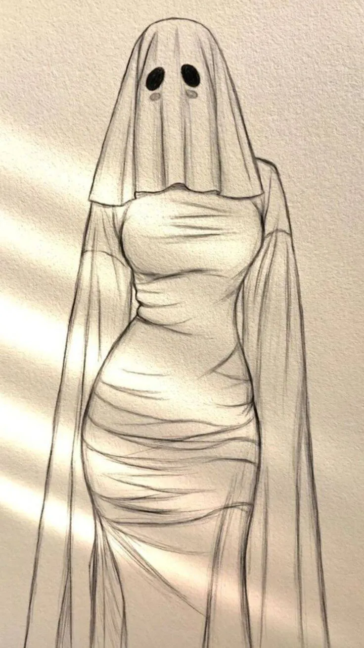 Elegant Ghost Drawing Drawing