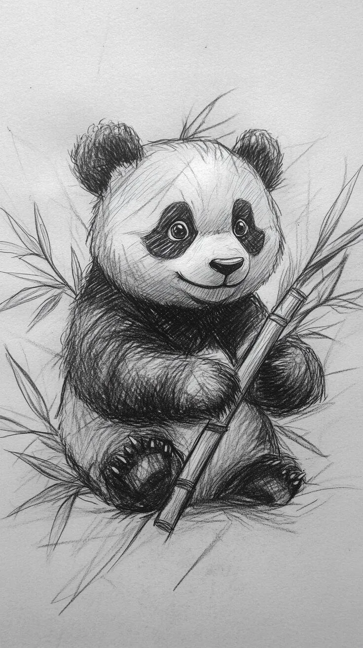 Desenho para Desenhar de um Panda Fofo