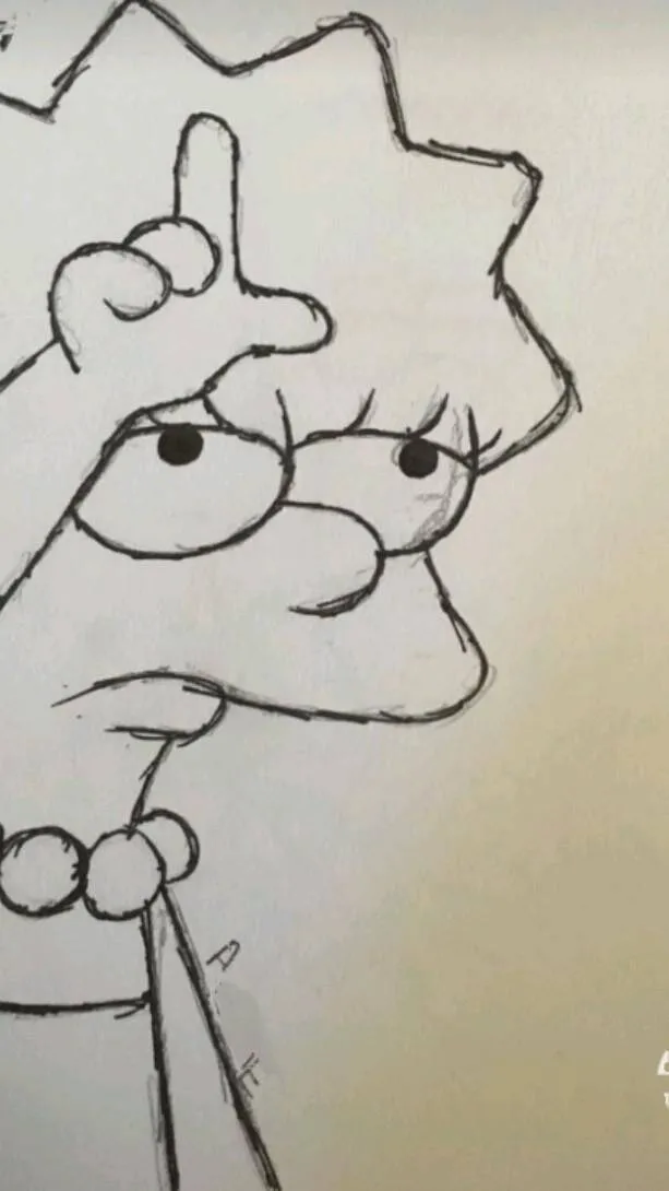 Desenho para Desenhar da Lisa Simpson com Expressão Divertida