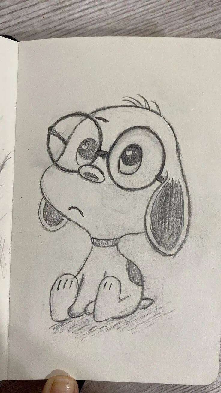 Desenho para Desenhar de um Cachorrinho Fofo com Óculos