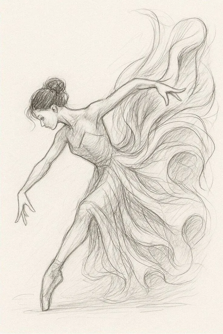 Desenho para Desenhar de Bailarina Elegante