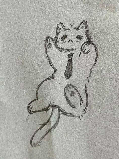 Desenho para Desenhar de um Gato Fofo com Gravata