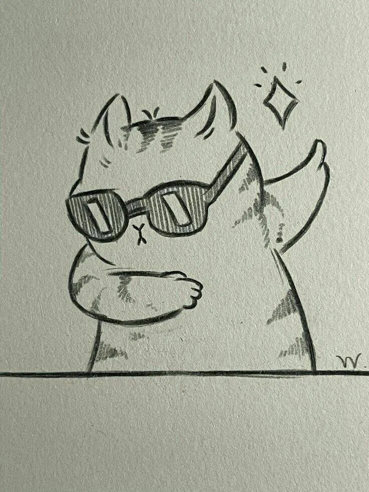 Desenho para Desenhar de um Gato Estiloso com Óculos