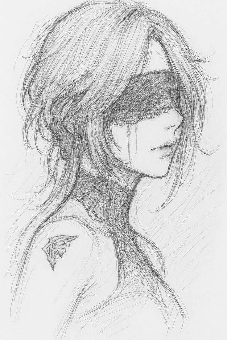 Desenho para Desenhar de uma Menina Misteriosa