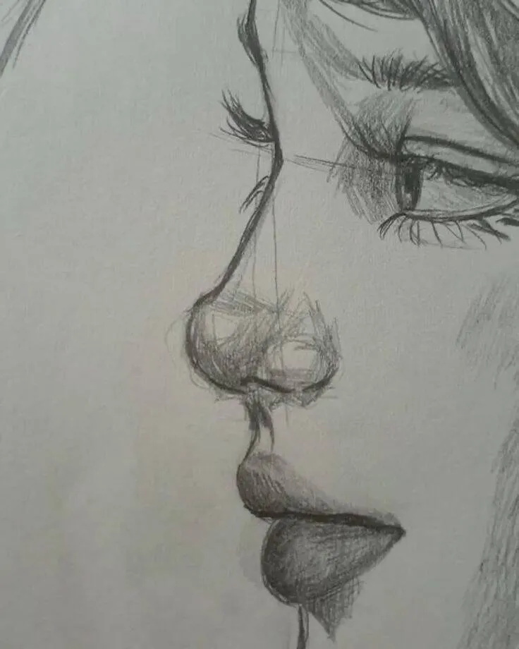Desenho para Desenhar de um Rosto Bonito e Expressivo