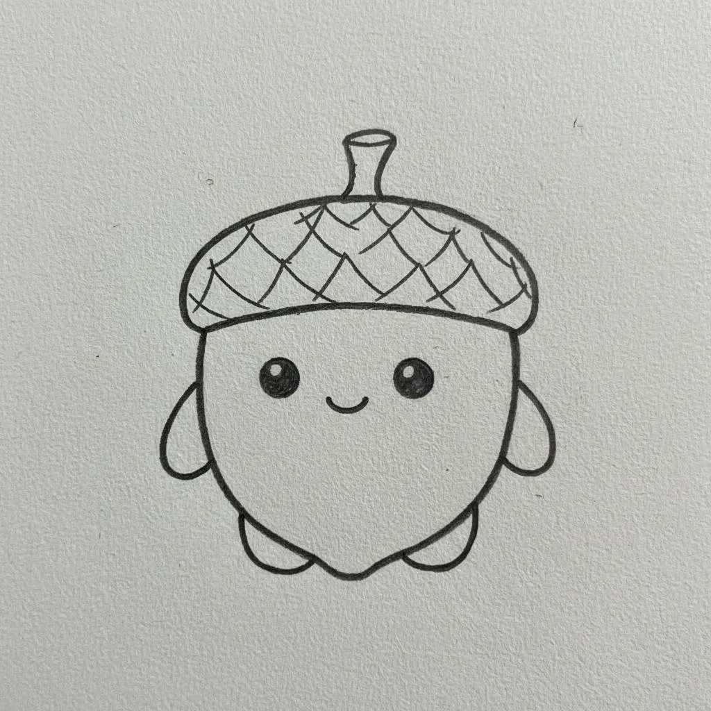 Desenho Fofo para Desenhar de Bolota Kawaii com Braços