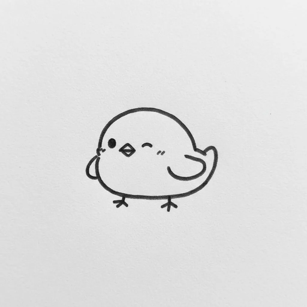 Cute Kawaii Bird Drawing to Draw