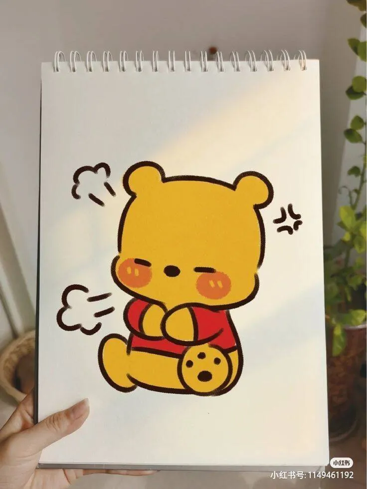 Cute Drawing of Winnie the Pooh Smiling