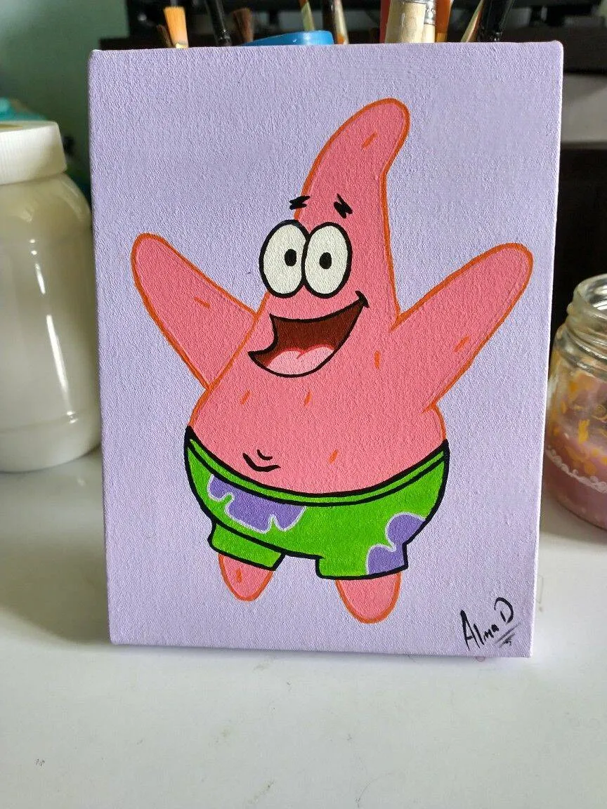 Desenho Fofo para Desenhar do Patrick Estrela Sorridente