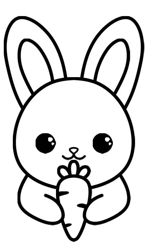 Cute Drawing to Draw of Kawaii Bunny with Carrot