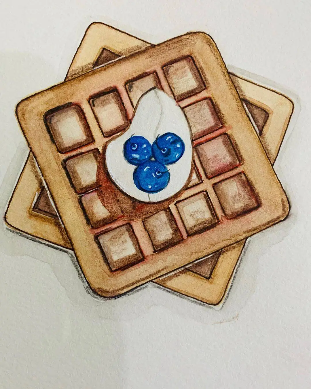 Cute Drawing to Draw Waffle with Fruits