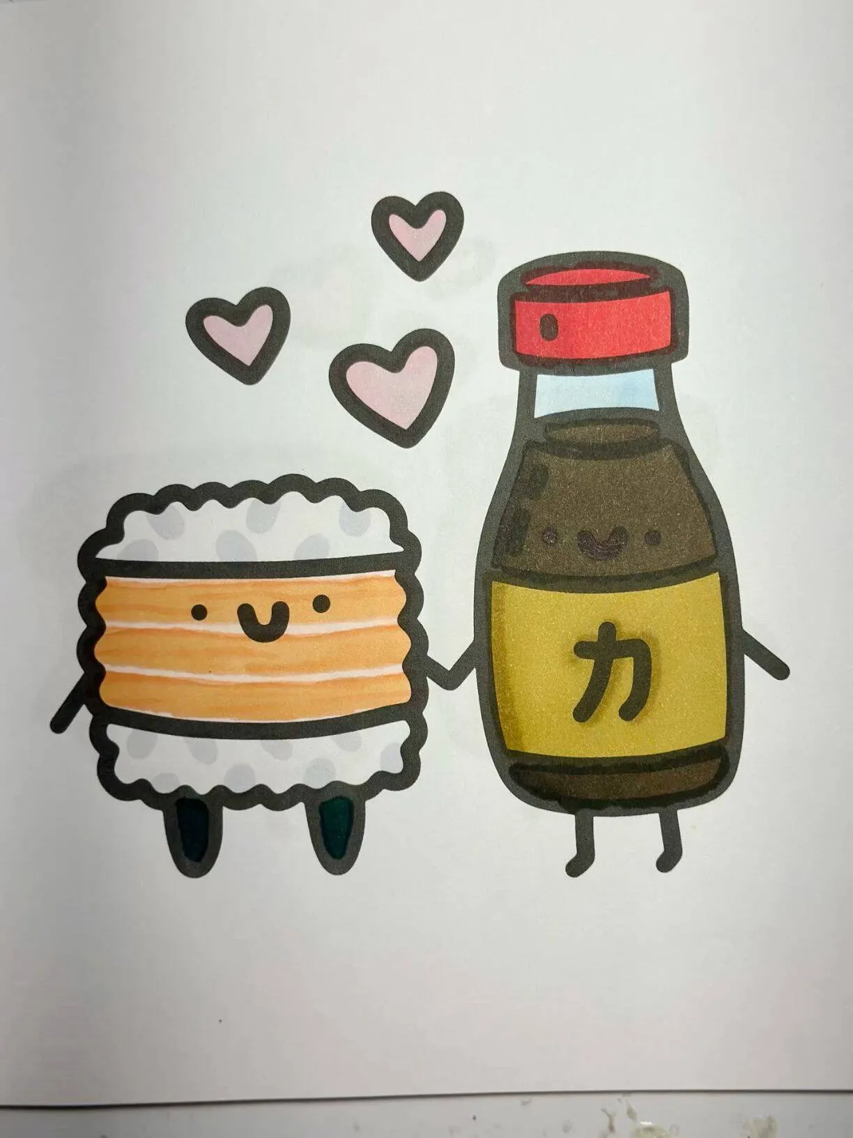 Kawaii Sushi and Soy Sauce Cute Drawing to Draw