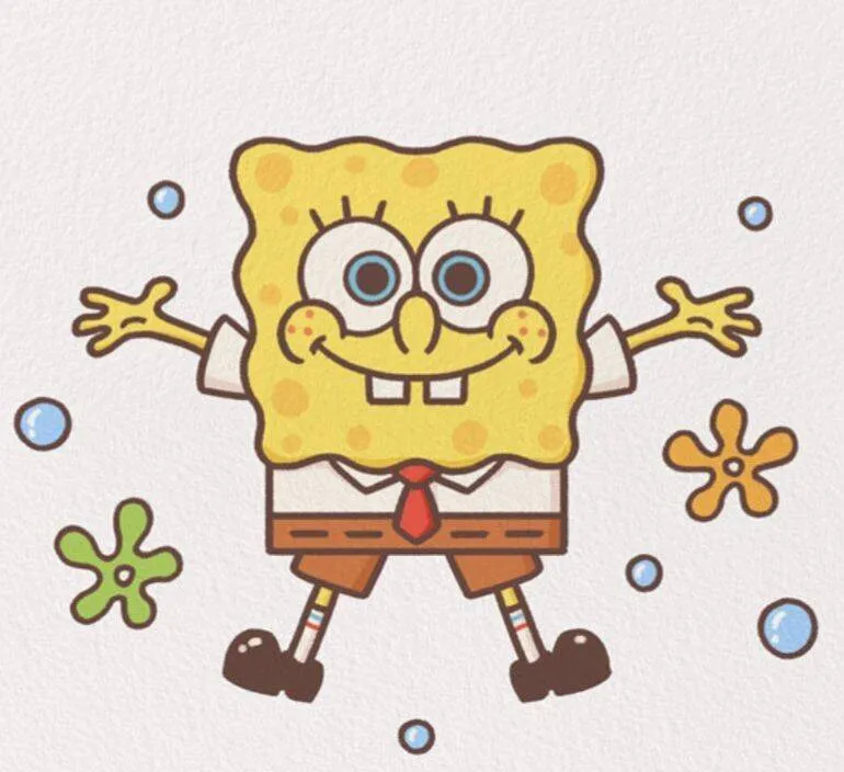 Cute Smiling SpongeBob Drawing to Draw