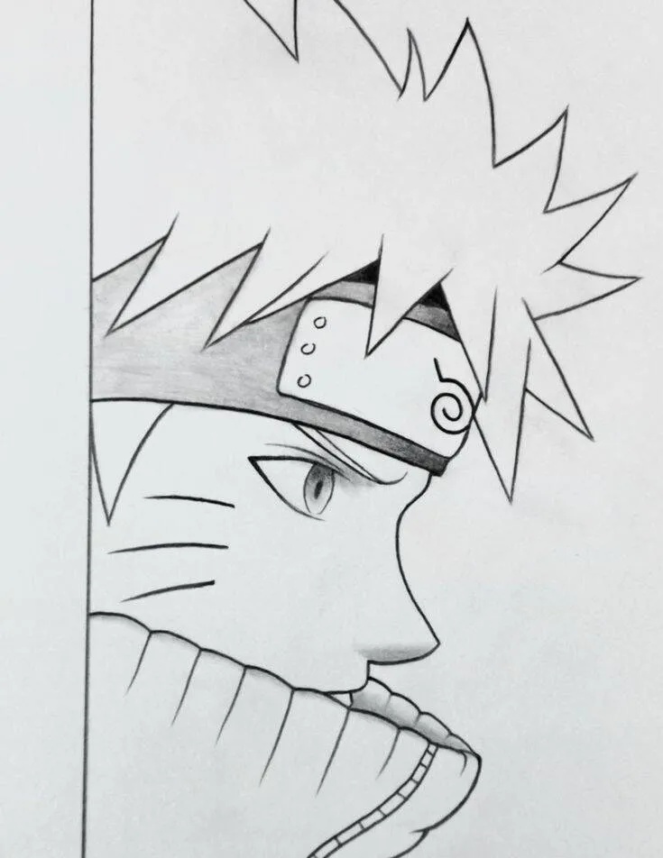 Cute Naruto Drawing with Fox Head