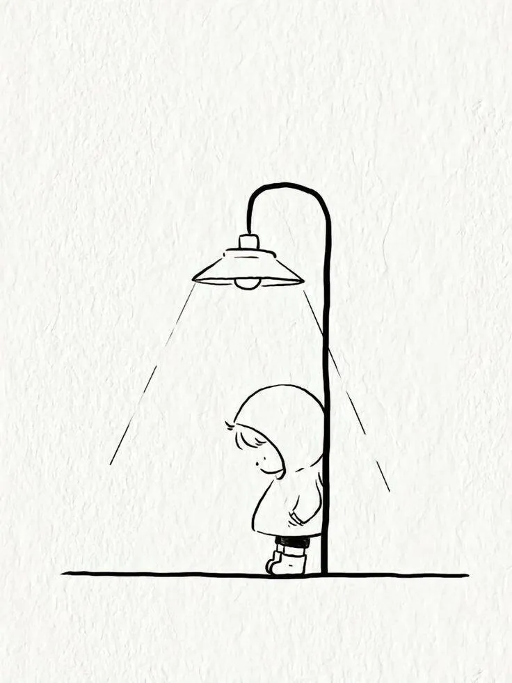 Cute Drawing for Children to Draw Under Street Lights