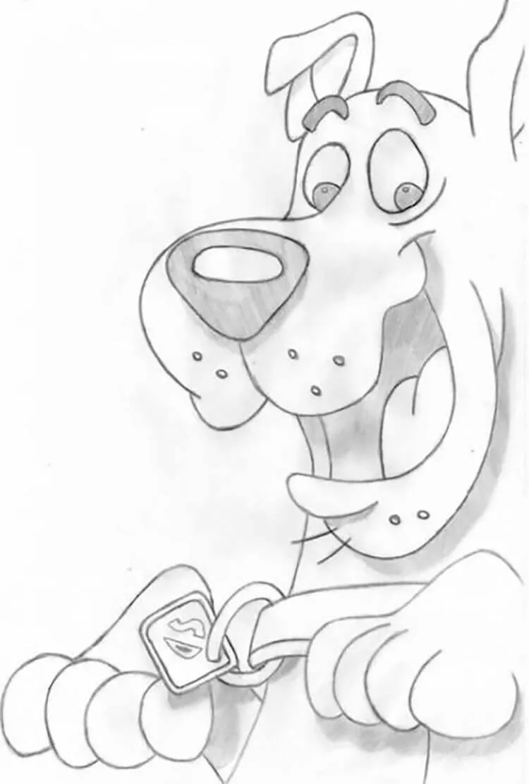 Desenho Fofo para Desenhar do Scooby Doo Sorridente