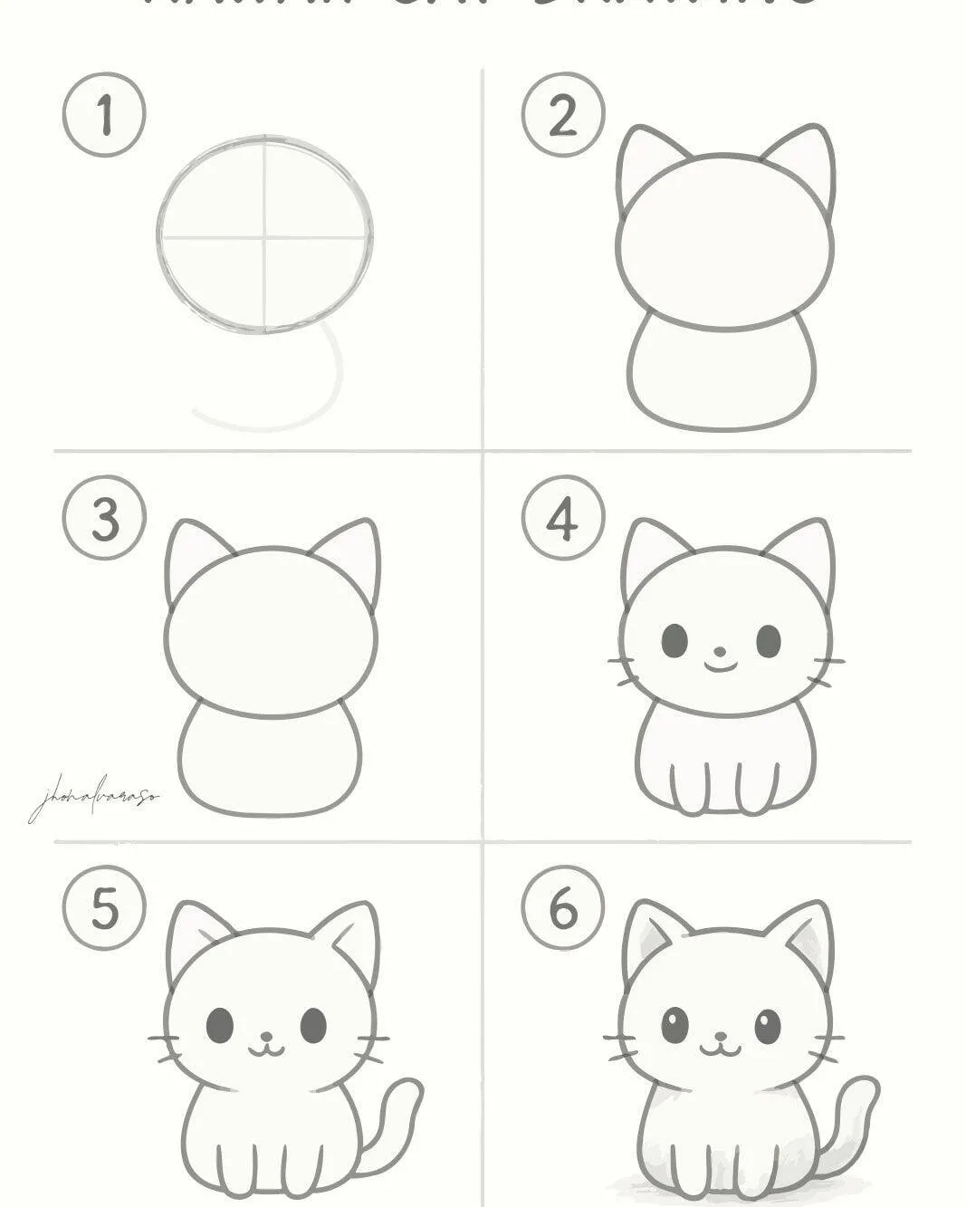 Cute Kawaii Kitten Drawing to Draw