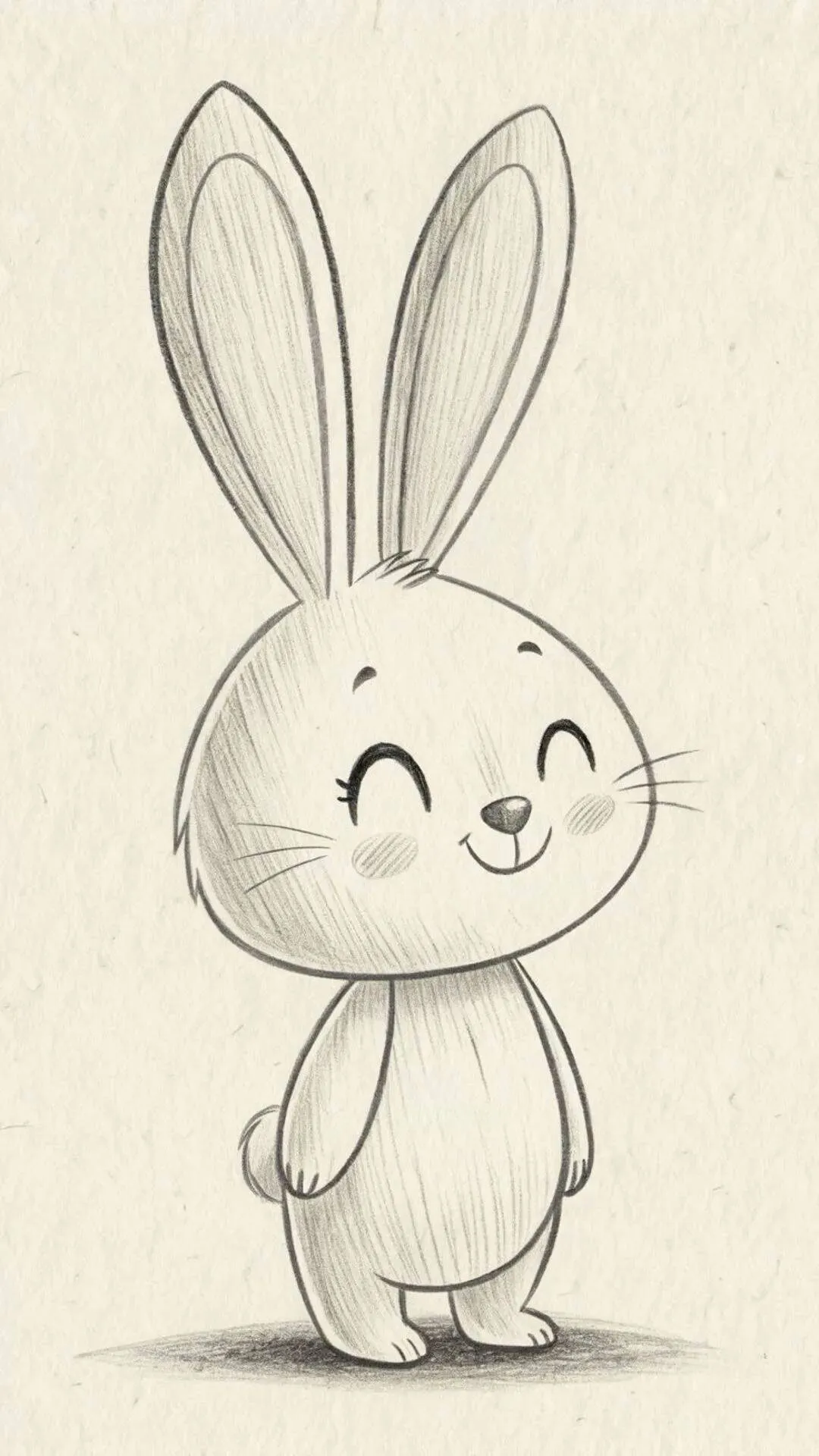 Cute Smiling Bunny Drawing to Draw