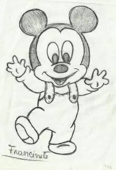 Cute Smiling Mickey Morse Drawing to Draw