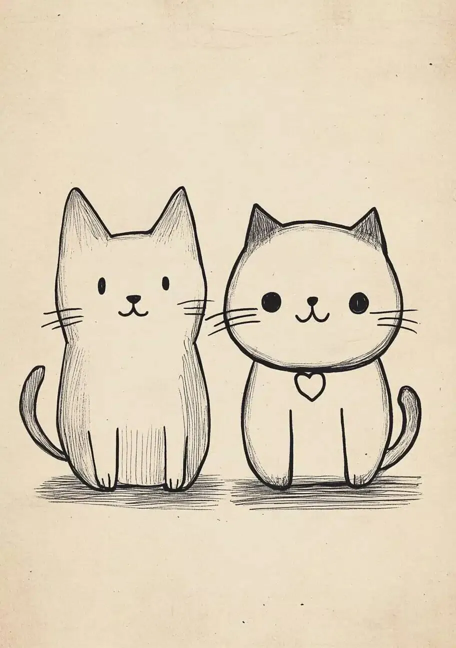 Cute Drawing to Draw of Adorable Kittens