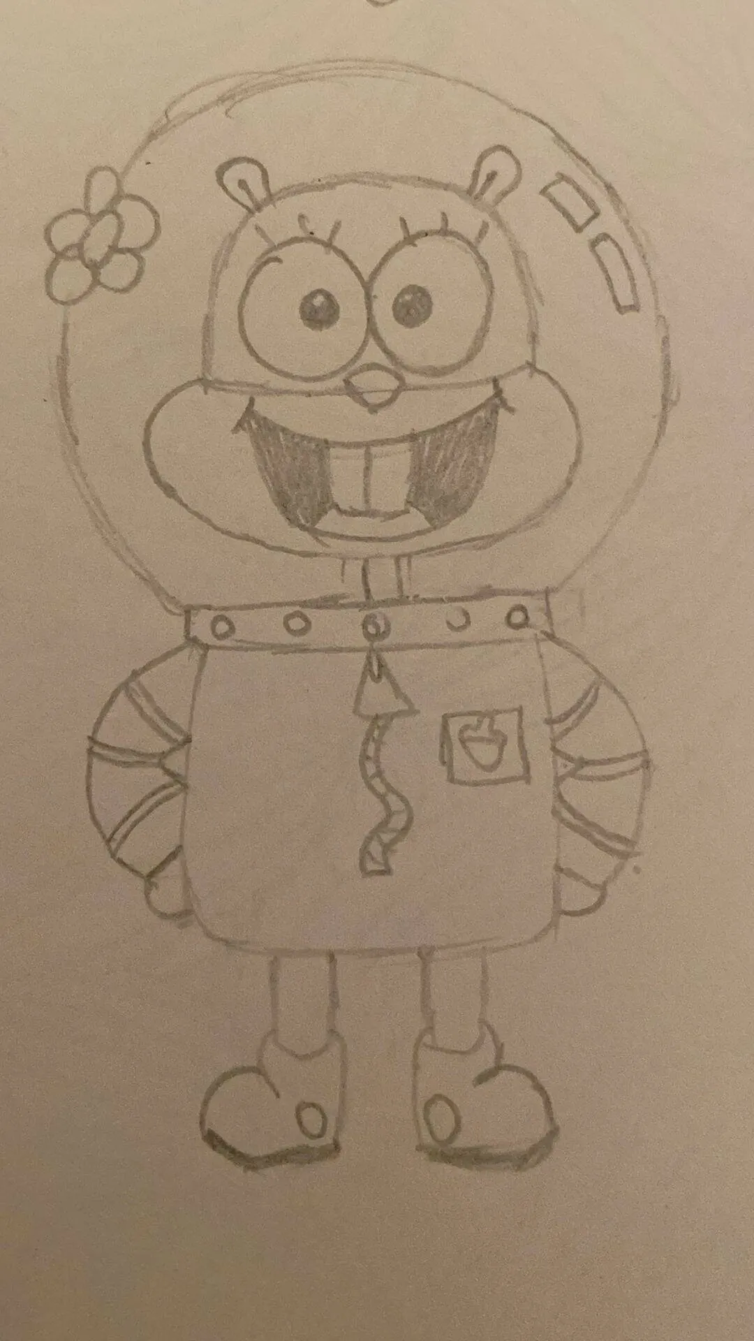 Cute Drawing of Sandy Cheeks with Helmet