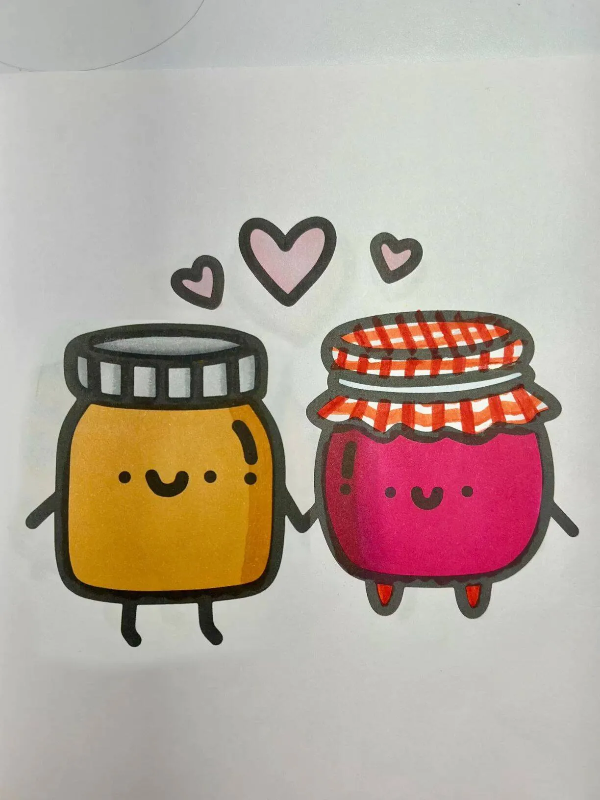 Cute Drawing to Draw of Jam Jars in Love