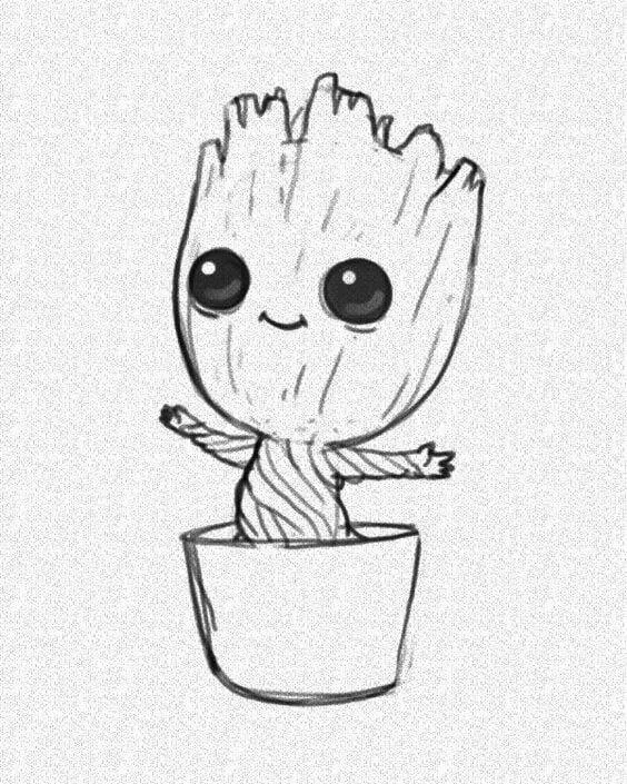 Cute Drawing to Draw by Groot Kawaii