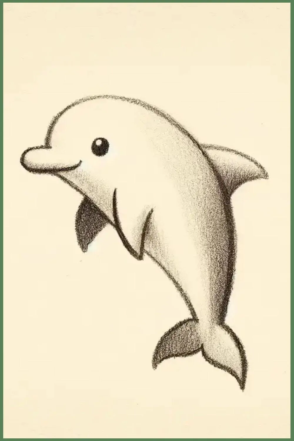Desenho Fofo para Desenhar de Golfinho Sorridente