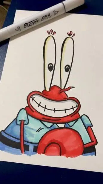 Cute Drawing of Mr. Krabs Smiling