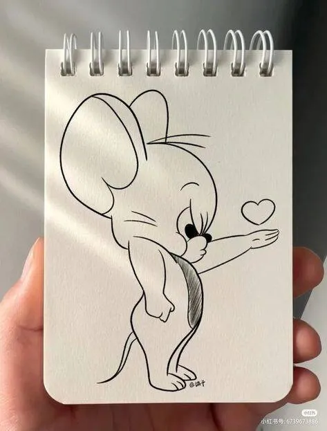 Desenho Fofo para Desenhar do Jerry com Coração