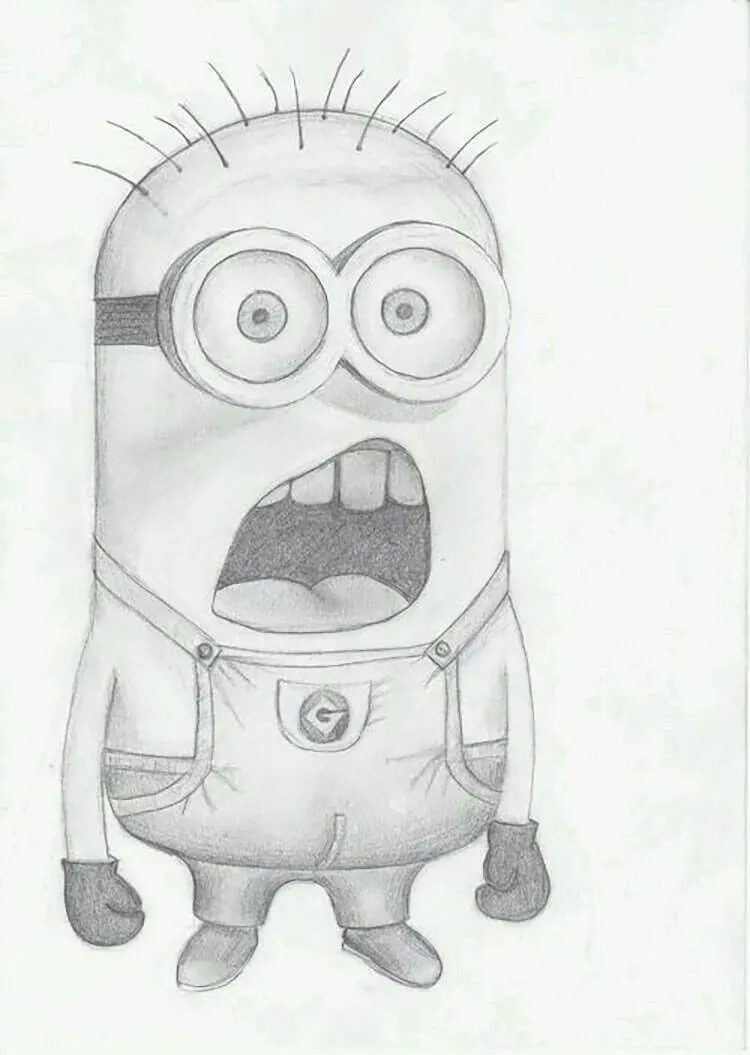 Desenho Fofo para Desenhar do Minion Surpreso