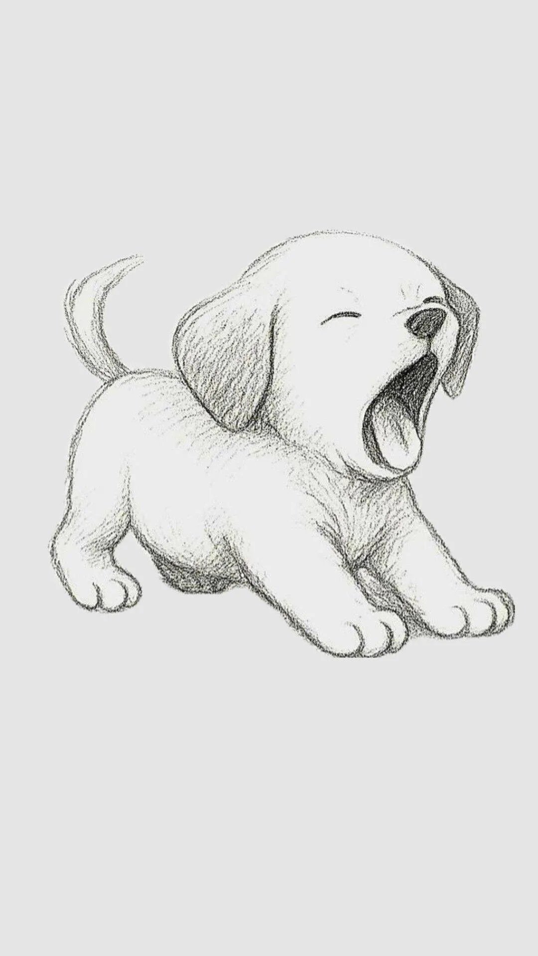 Desenho Fofo para Desenhar de Cachorrinho Bocejando