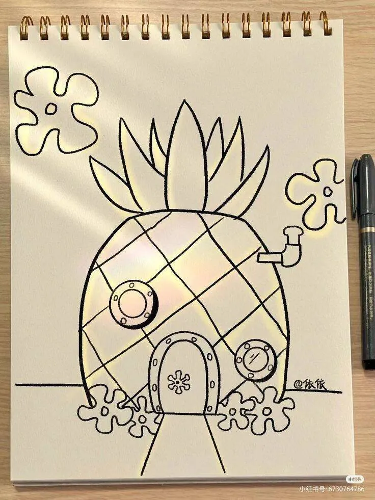 Desenho Fofo para Desenhar de Casa Abacaxi do Bob Esponja
