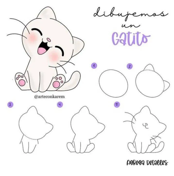 Desenho Fofo para Desenhar de Gatinho Sorridente