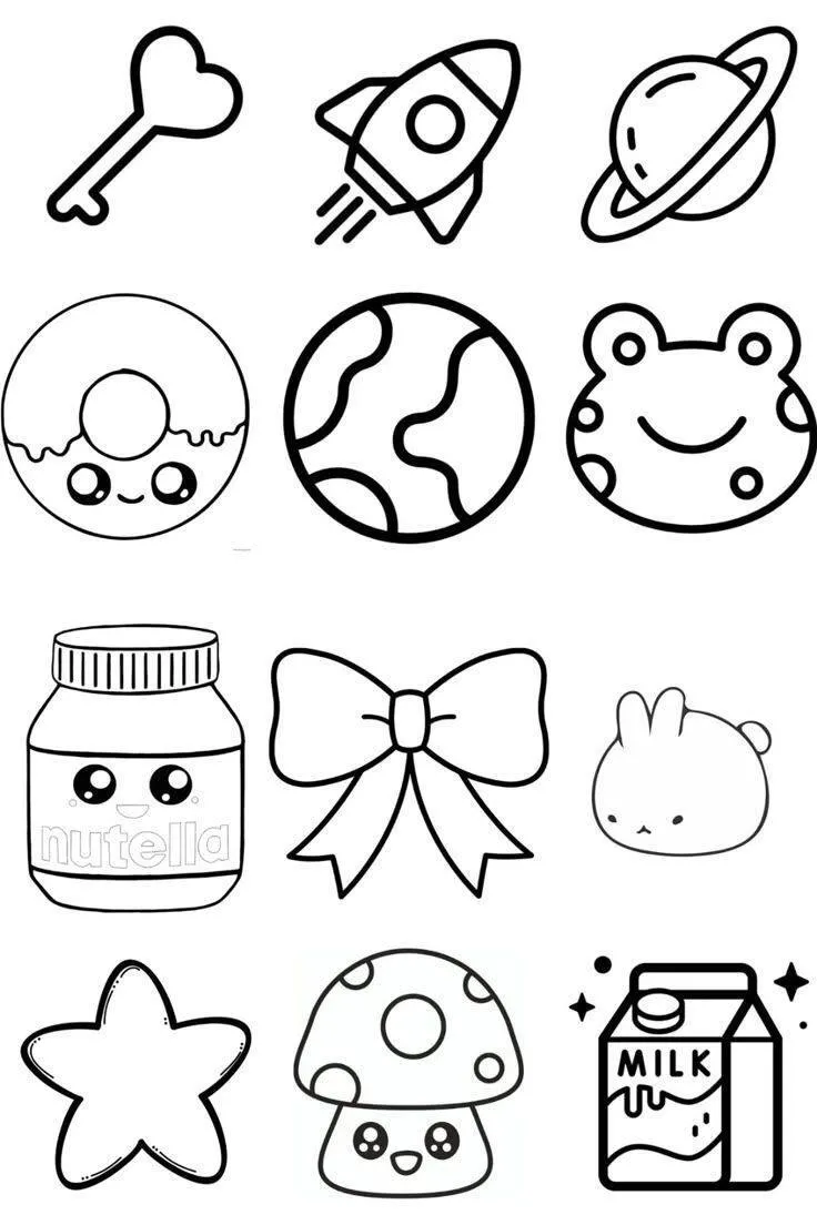 Desenho Fofo para Desenhar de Ícones Kawaii