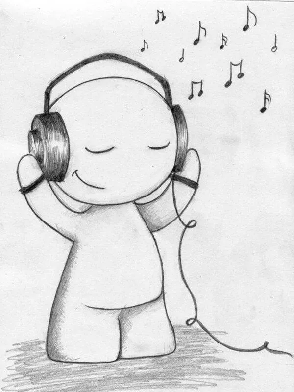 Cute Drawing to Draw a Character with Headphones