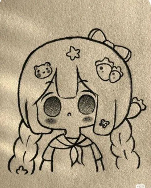 Cute Drawing to Draw of a Kawaii Girl with Braids