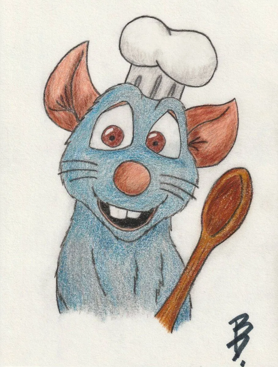 Desenho Fofo para Desenhar de Ratinho Chef