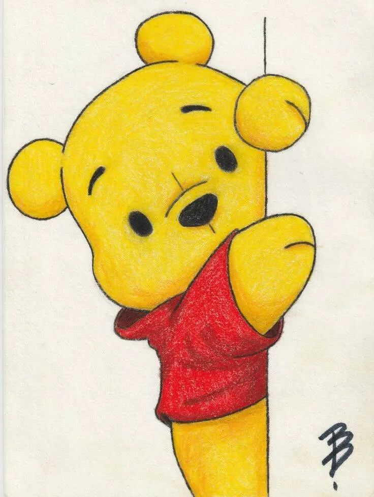 Cute Drawing to Draw of Curious Yellow Bear