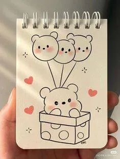 Cute Drawing to Draw a Teddy Bear with Balloons