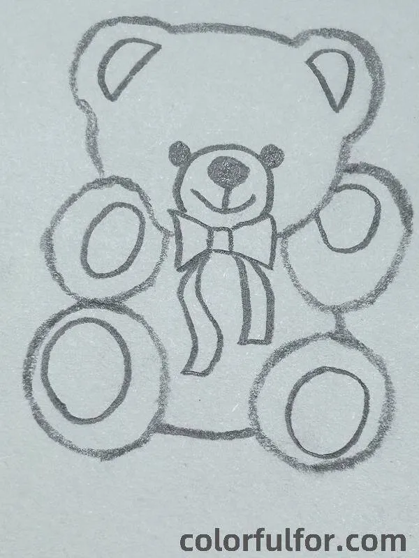 Cute Drawing to Draw a Teddy Bear with a Bow